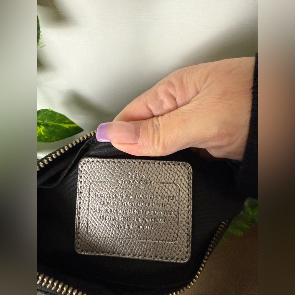 COACH Black Metallic Signature Canvas Top Handle Crossbody Bag - Picture 4 of 5